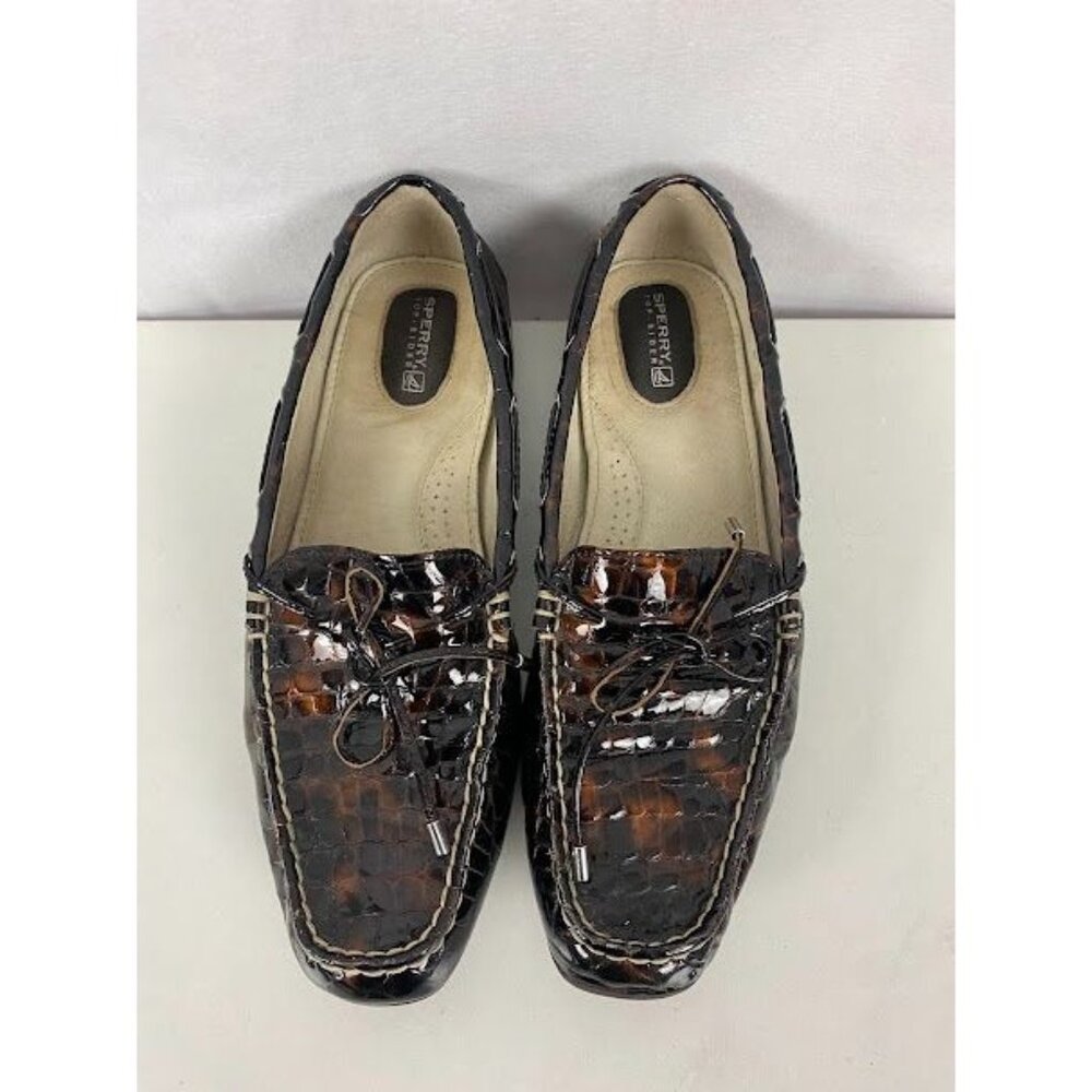 Sperry  Top Sider Brown Patent Leather Slip on‎ Loafers Women's 9 Medium